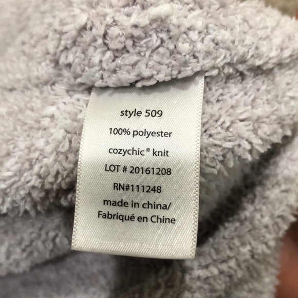 Barefoot Dreams Cozychic Knit Robe Size 1 Small Medium Gray Cream Marl Knit - Picture 8 of 13